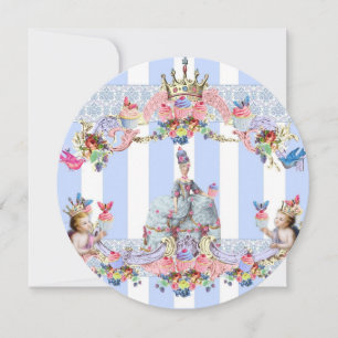 Marie Antoinette och Baby Änglar Tack Kort