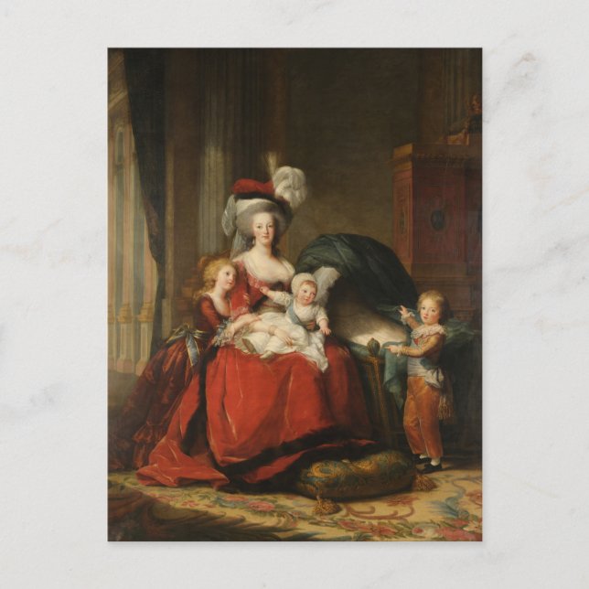 Marie Antoinette och Children Le Brun Fine Art Vykort (Framsida)