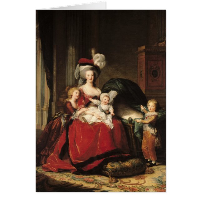 Marie-Antoinette och henne barn, 1787 Hälsningskort (Framsidan)