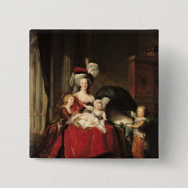 Marie-Antoinette och henne barn, 1787 Knapp (Framsida)