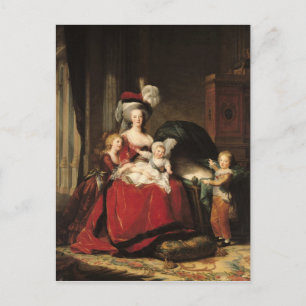 Marie-Antoinette och hennes barn, 1787 Vykort