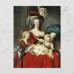 Marie-Antoinette och hennes fyra barn, 1787 Vykort