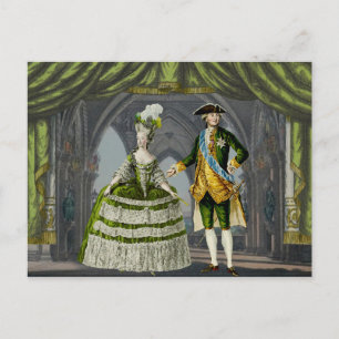 Marie-Antoinette och Louis XVI - Grönt Vykort