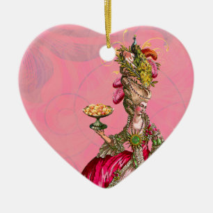 Marie Antoinette och Peacock låter dem äta kumme Julgransprydnad Keramik