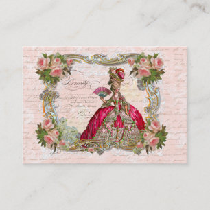 Marie Antoinette och Rosa ros Visitkort