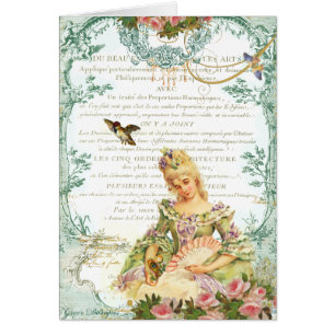 Marie Antoinette och Sparrow Hälsningskort