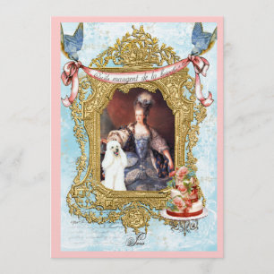 Marie Antoinette och White Pudel Inbjudningar
