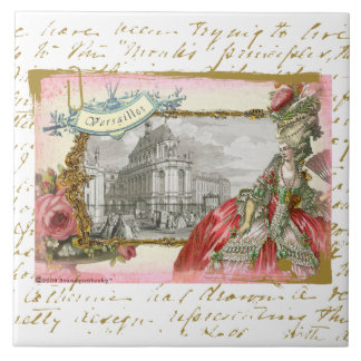 Marie Antoinette på Versailles Collagekonst Kakelplatta