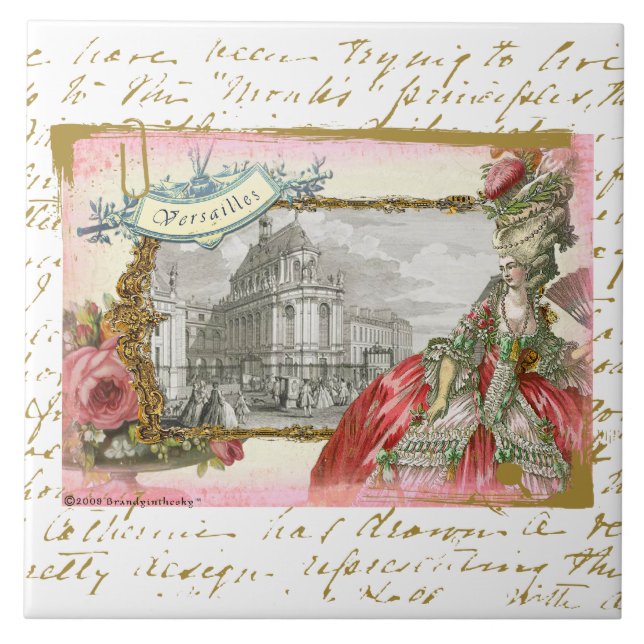 Marie Antoinette på Versailles Collagekonst Kakelplatta (Framsidan)