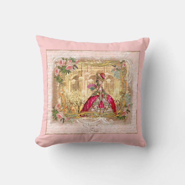 Marie Antoinette på Versailles i rosa Kudde (Framsida)