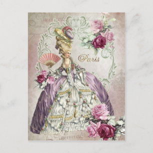 Marie Antoinette,Paris,lila ro,vykort Vykort
