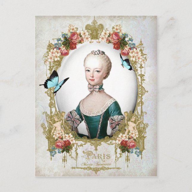 Marie Antoinette,Paris,shabby,porträtt,ro Vykort (Framsida)