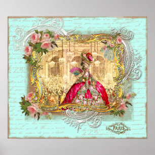 Marie Antoinette Party vid Versailles Poster Skriv