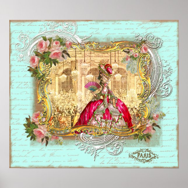 Marie Antoinette Party vid Versailles Poster Skriv (Framsidan)