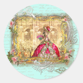 Marie Antoinette Party vid Versailles Stickers Mär Runt Klistermärke