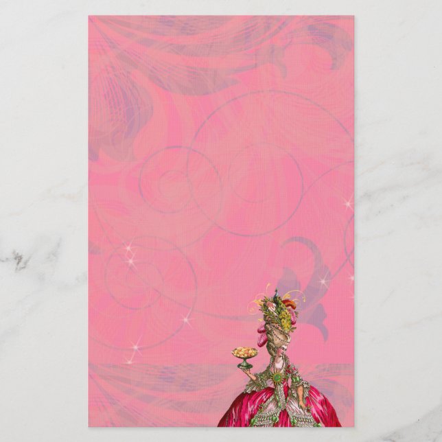 Marie Antoinette Peacock Pastry Stationeri Brevpapper (Framsida)