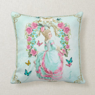 Marie Antoinette Pillow dämpar 薔薇のフレー Kudde