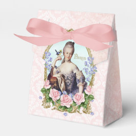 Marie Antoinette Pink Damask Rose Favor Box Presentaskar