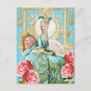 Marie Antoinette Porträtt-blått vykort