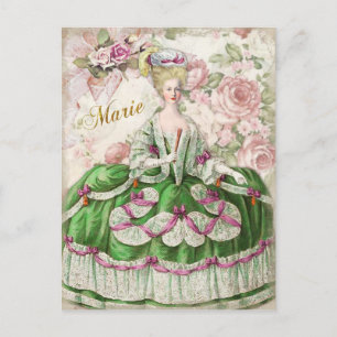 Marie Antoinette Porträtt vycard Bouquet Vykort