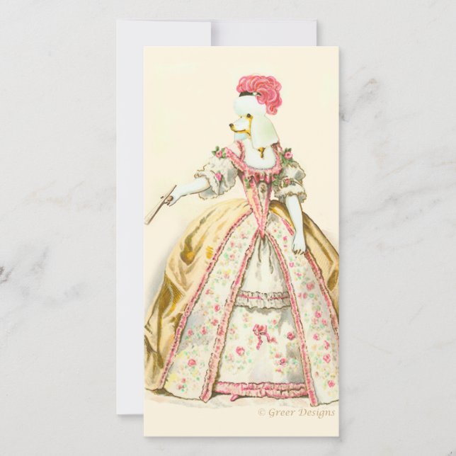 Marie Antoinette Pudel Mode Plate Stationery (Framsida)