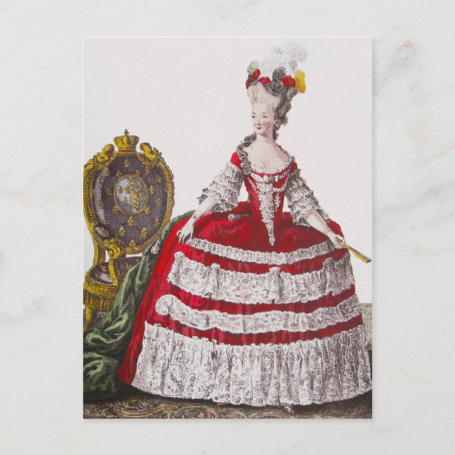 Marie Antoinette Red Mode ~ Postcard Dress Vykort (Framsida)