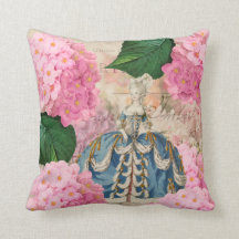 Marie Antoinette Redoute blommar dekorativ kudde