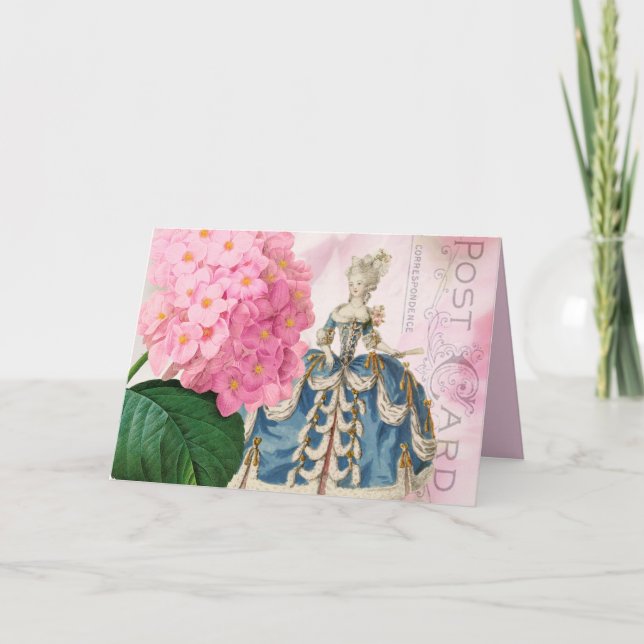 Marie Antoinette Redoute Flowers Greeting Card Kort (Framsida)