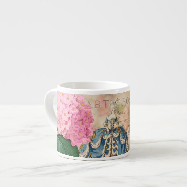 Marie Antoinette Redoute Flowers Mugg Espresso Kop Espressomugg (Framsida vänster)