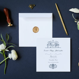 Marie Antoinette Rococo Blue Wedding bjudande