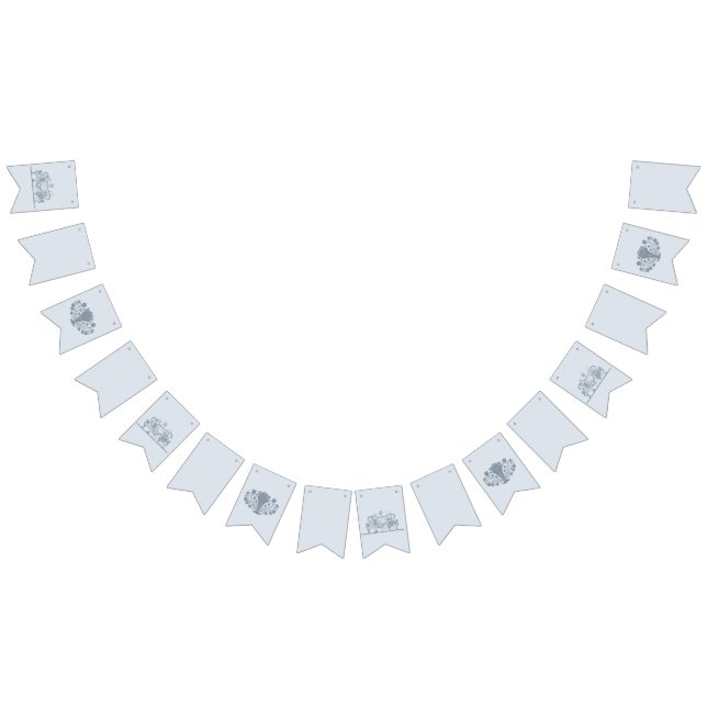 Marie Antoinette Rococo Dusty Blue Bröllop Vimplar (Alla)