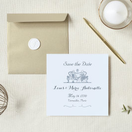 Marie Antoinette Rococo Dusty Blue Spara datumet Anteckningskort