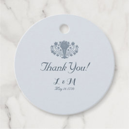 Marie Antoinette Rococo Dusty Blue Tack Gåvor Etiketter