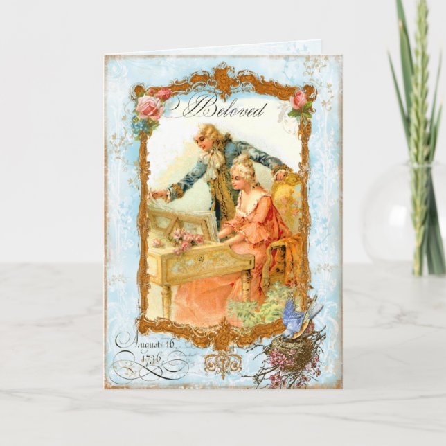 Marie Antoinette Romantic Couple Card Kort (Framsida)