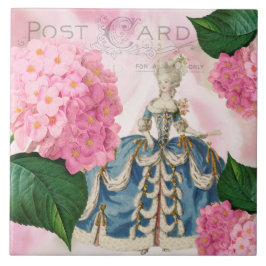 Marie Antoinette Rosa Hydrangea Ceramic Tile Kakelplatta