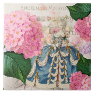 Marie Antoinette Rosa Hydrangea Ceramic Tile Kakelplatta