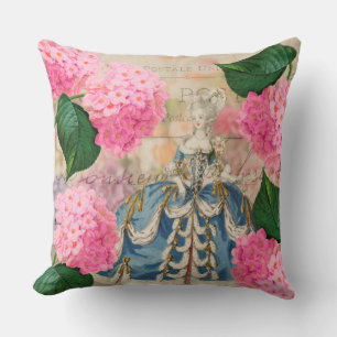 Marie Antoinette Rosa Hydrangeas Dekorativ kudde