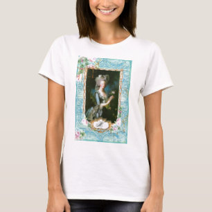 Marie Antoinette Rosa ros i Snöre T Shirt