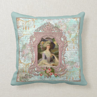 Marie Antoinette Rosa ros Kudde