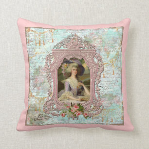 Marie Antoinette Rosa ros Kudde