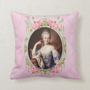 Marie Antoinette rosa rosa damastast Pillow dämpa Kudde