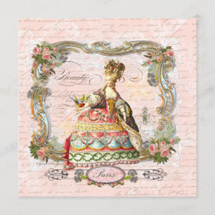 Marie Antoinette Rosa Rosa i Paris Inbjudan