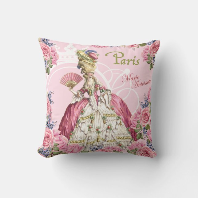 Marie Antoinette Rosa Rosor Ramkudde Kudde (Framsida)