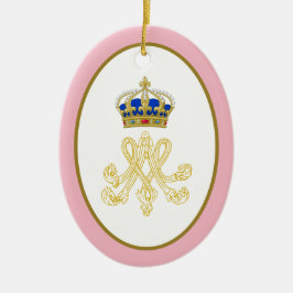 Marie Antoinette Royal Monogram Julgransprydnad Keramik