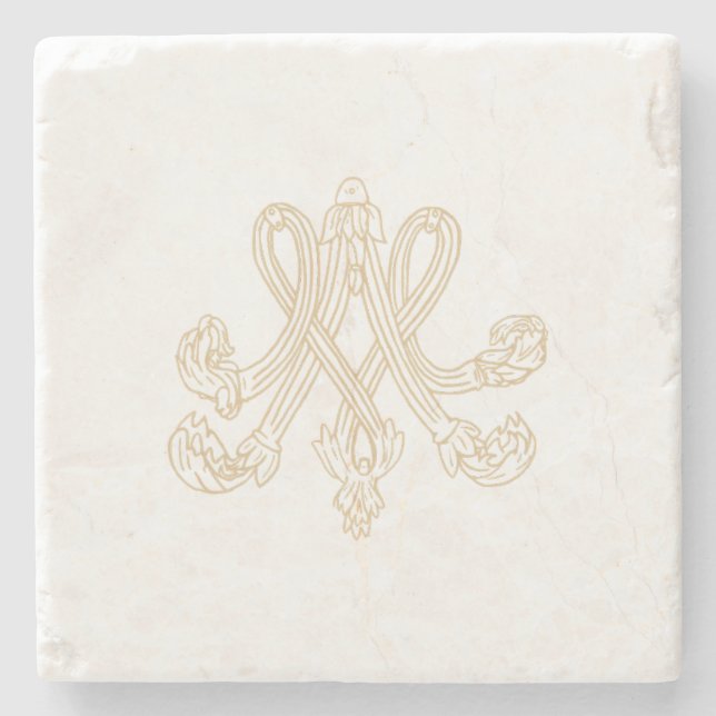 Marie Antoinette – Royal Monogram – Shabby chic Stenunderlägg (Framsidan)