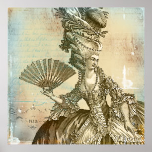Marie Antoinette Sepia Parchment Lg. Poster utskri