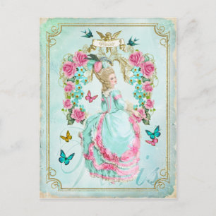 Marie Antoinette Shabby chic Butterfly-vykort Vykort