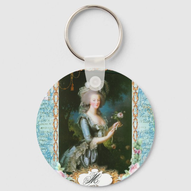 Marie Antoinette Snöre Rosa ros Nyckelring (Framsida)