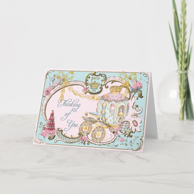Marie Antoinette "som är tänkande av dig" rosa Kort (Framsida)