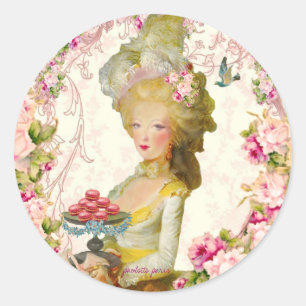 Marie Antoinette Springtime Macarons Sälar Runt Klistermärke